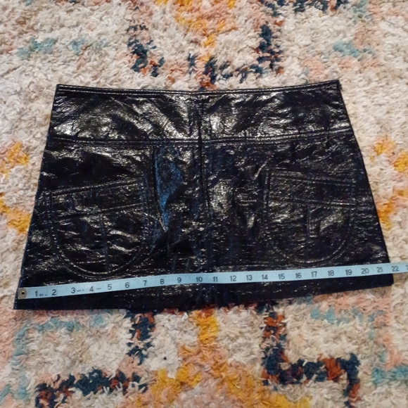 FINAL SALE Black Pleather Mini Skirt - Picture 8 of 8